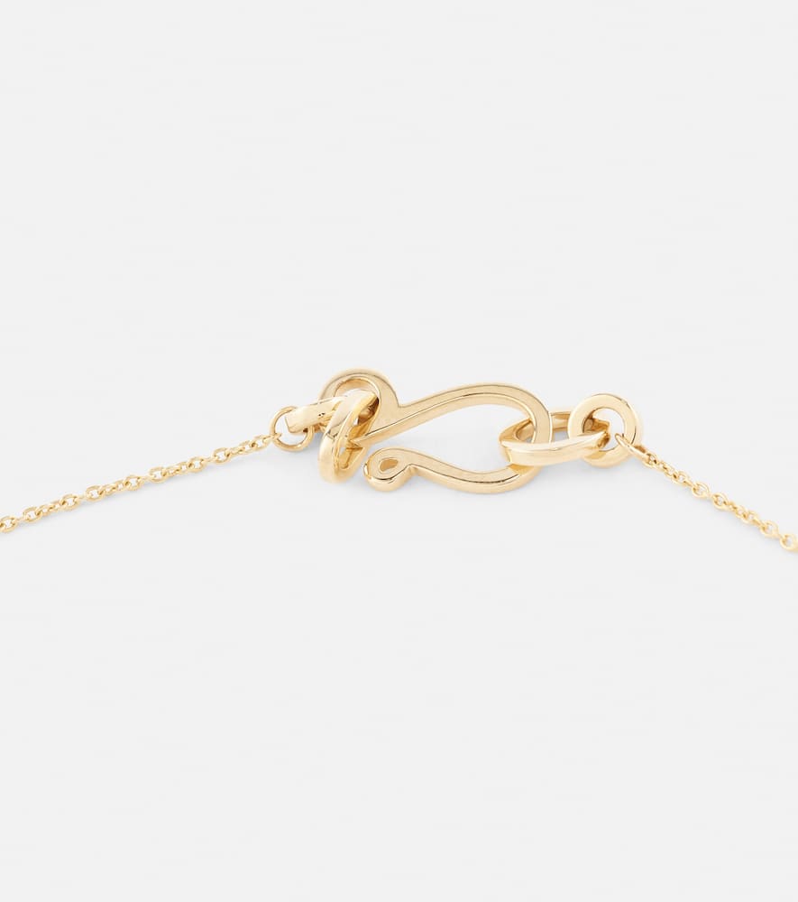 Shop Sophie Bille Brahe Pearl Heart 14kt Gold Pendant Necklace With Pearls In Multicoloured