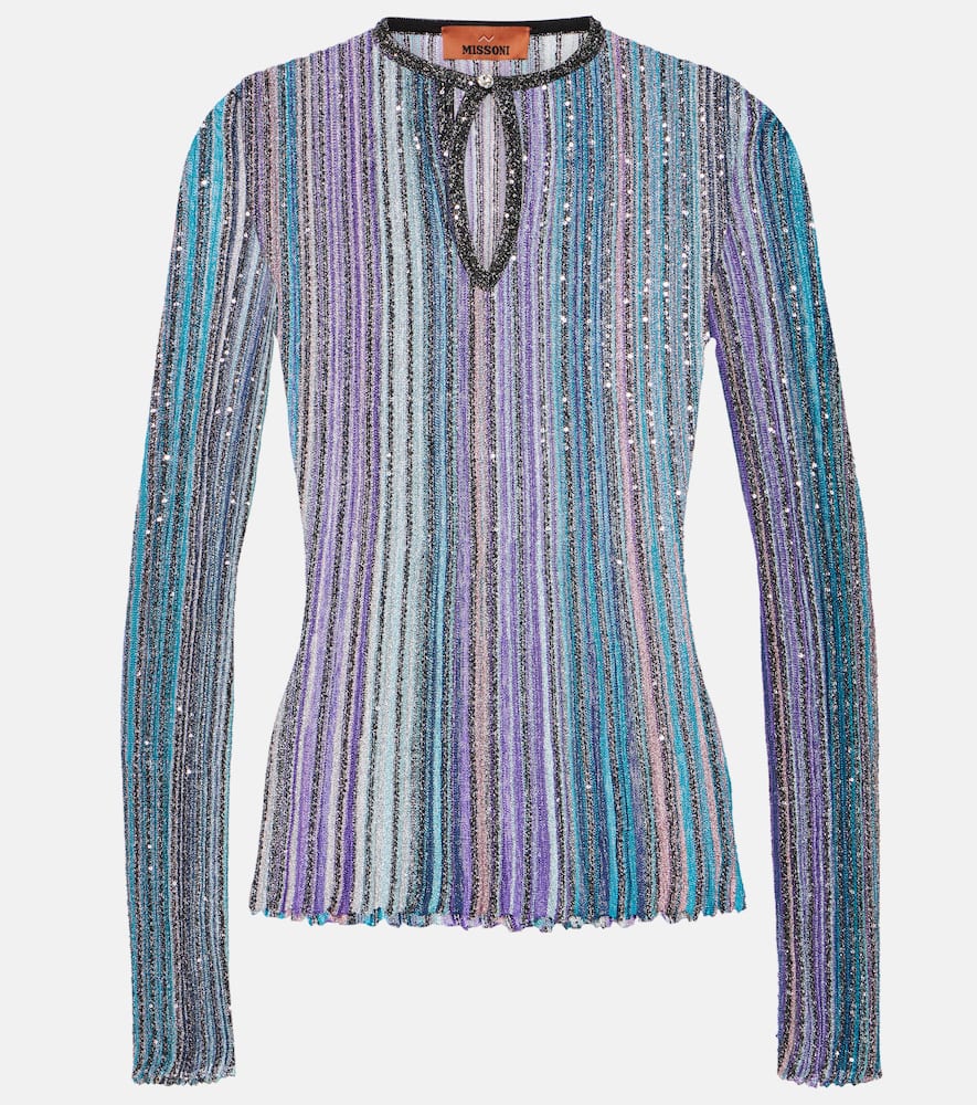 Shop Missoni Lamé Top In Multicoloured
