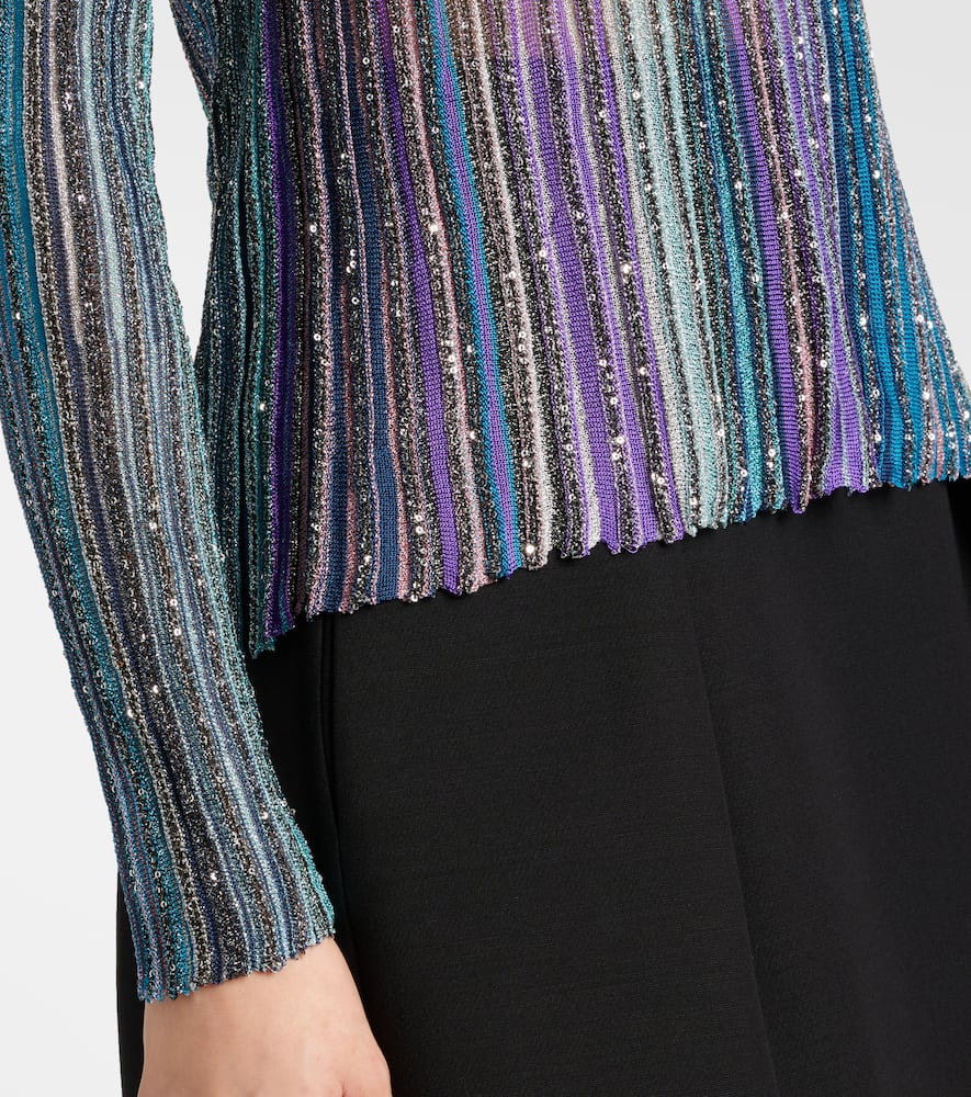 Shop Missoni Lamé Top In Multicoloured