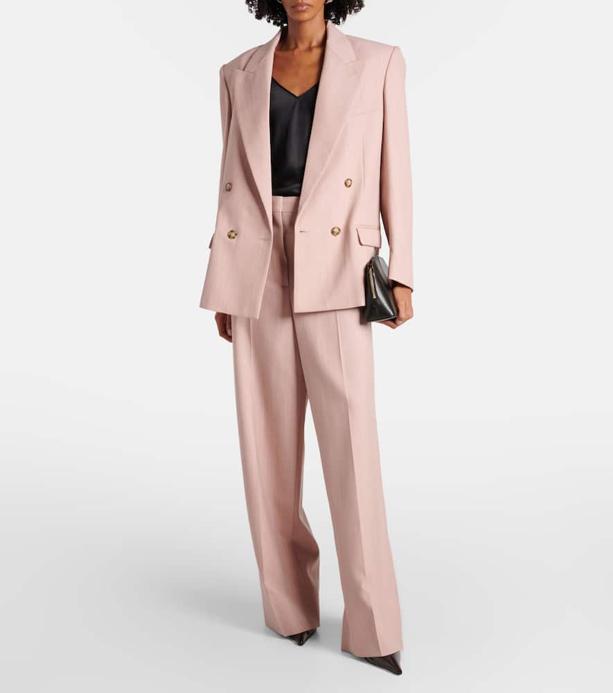 Stella Mccartney Wide Leg High Waist Trousers With Belt Loops In Pink