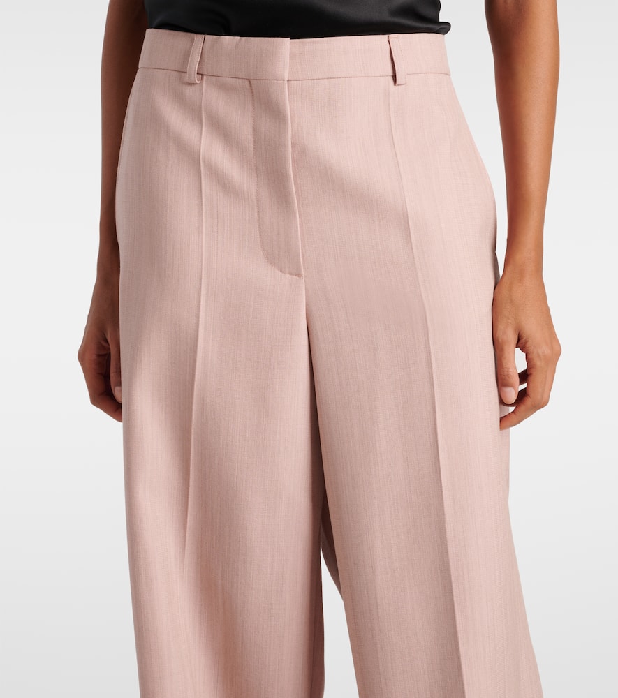 Stella Mccartney Wide Leg High Waist Trousers With Belt Loops In Pink