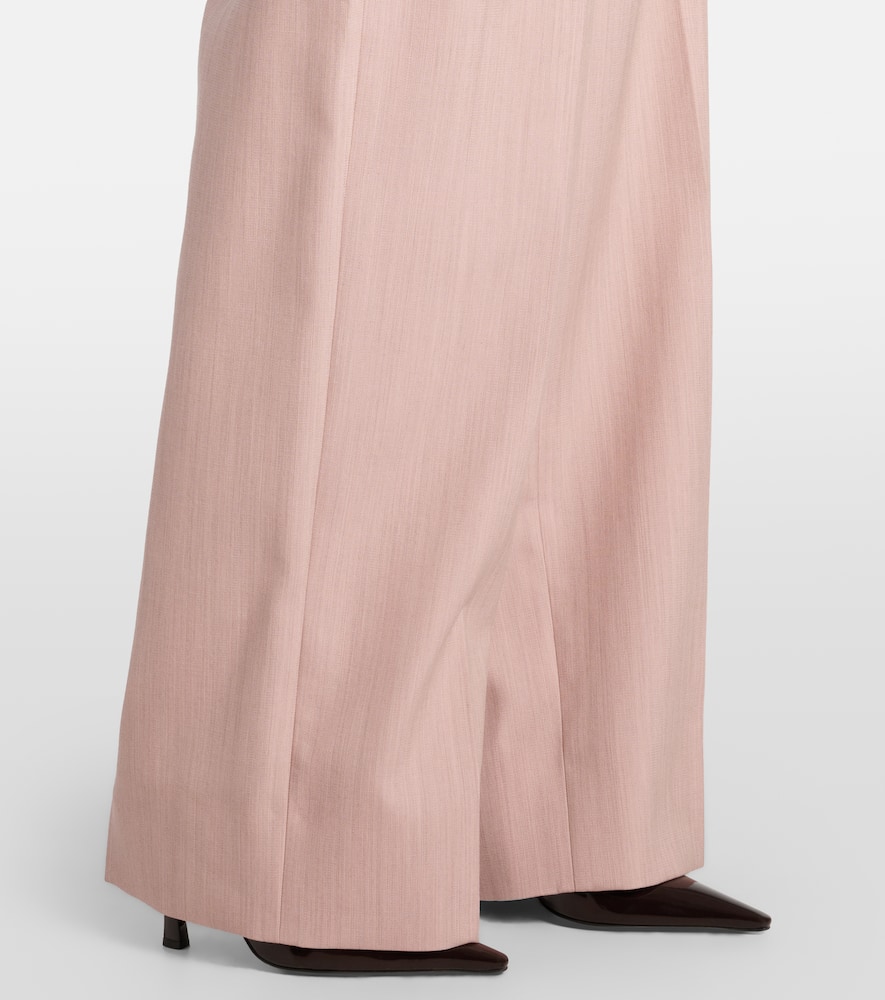 Stella Mccartney Wide Leg High Waist Trousers With Belt Loops In Pink