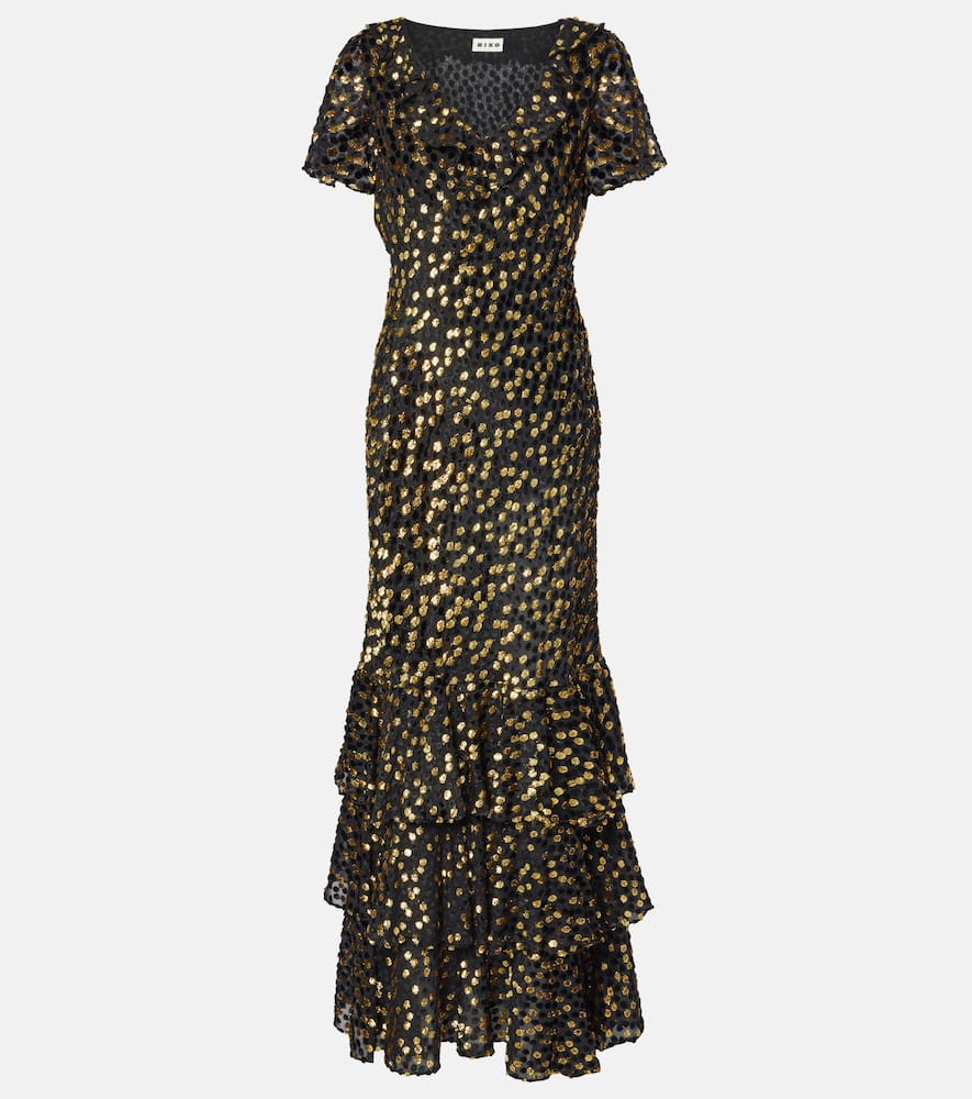 Rixo Amelle embellished tiered maxi dress