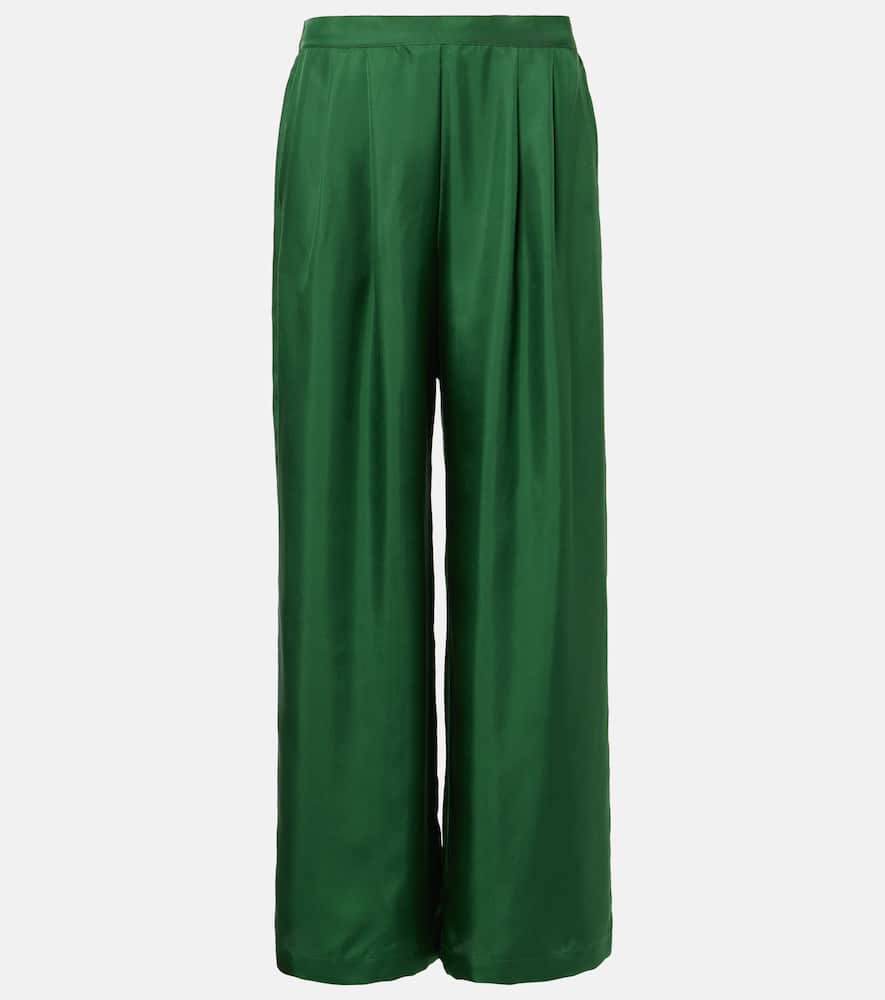 Isola silk twill wide-leg pants