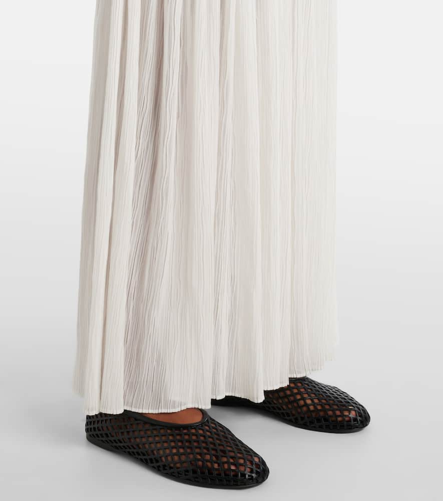 Proenza Schouler Cora Pleated Crepe Chiffon Long Dress In Ivory