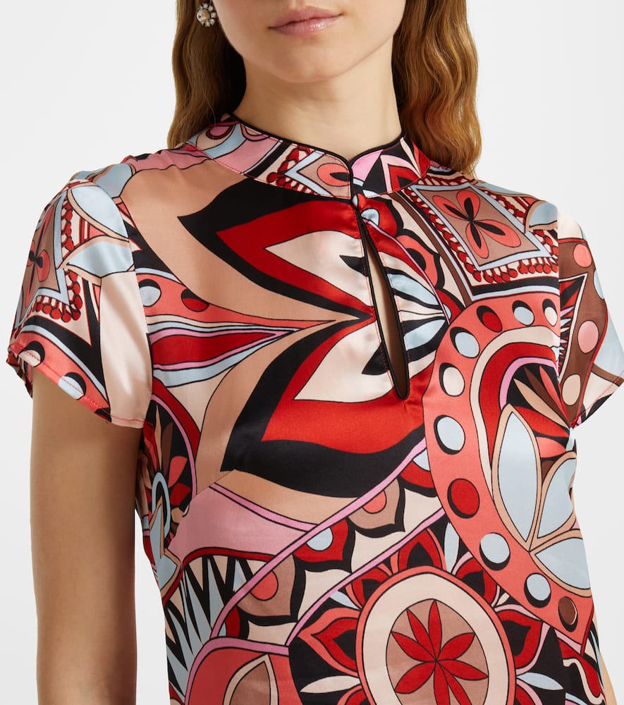 Rixo London Printed Silk Minidress In Red