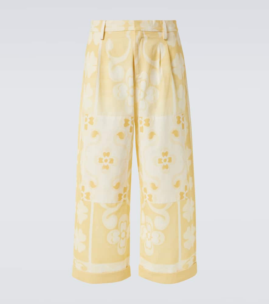 Seaside printed cotton and silk pants