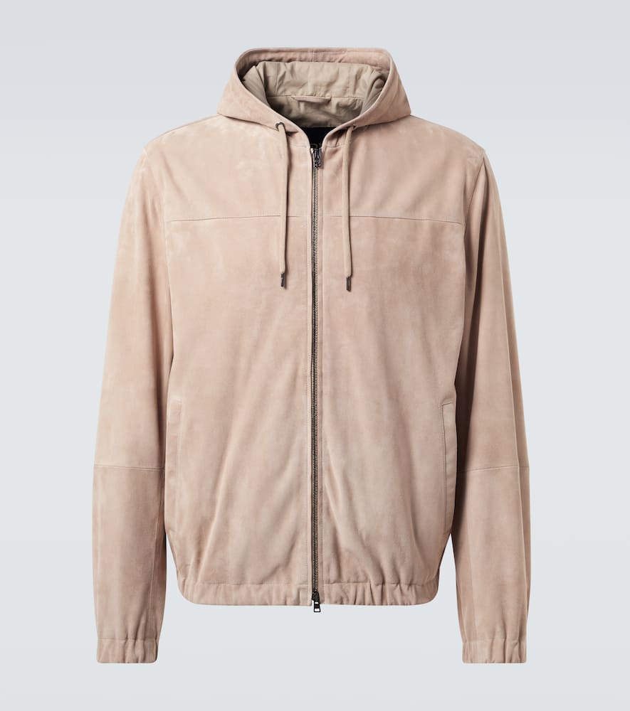 Leather bomber jacket