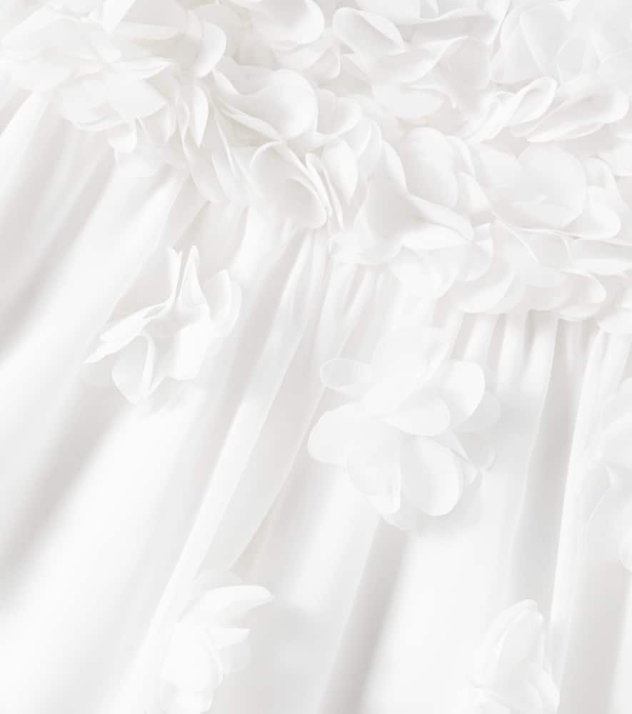 Patachou Floral-appliqué Chiffon Dress In White