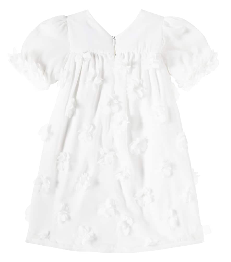 Patachou Floral-appliqué Chiffon Dress In White