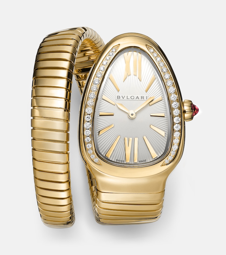 Bvlgari Montre Serpenti Tubogas 35 mm en or 18 ct, diamants et tourmaline