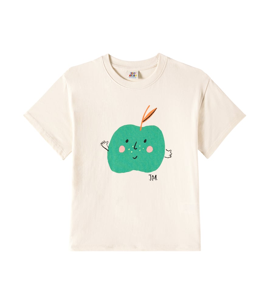 Jellymallow Bedrucktes T-shirt Aus Baumwoll-jersey In Beige