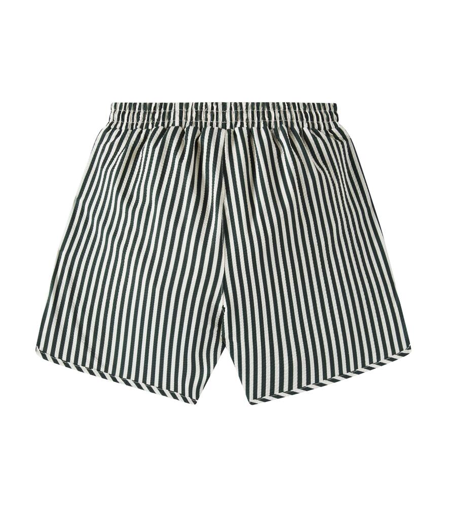 Konges Slojd Seer Asnou Striped Seersucker Swim Trunks In Multicolor