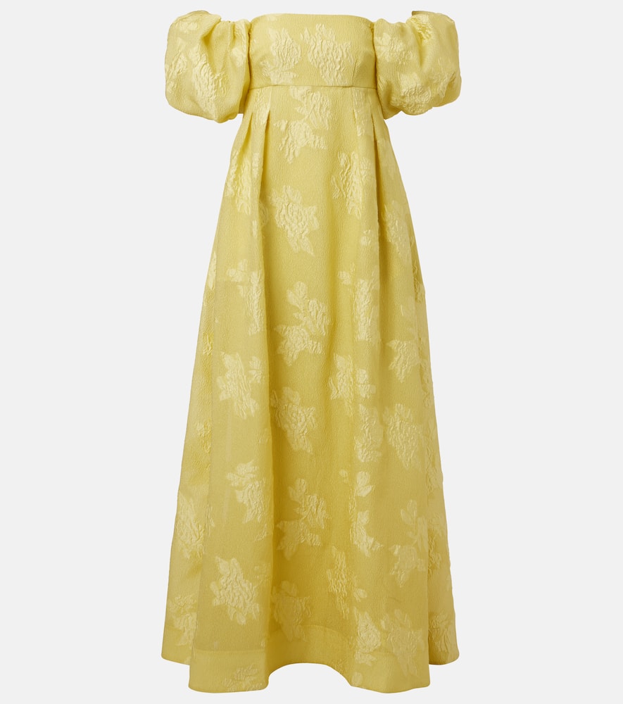 Rebecca Vallance Benette Off-shoulder Brocade Gown