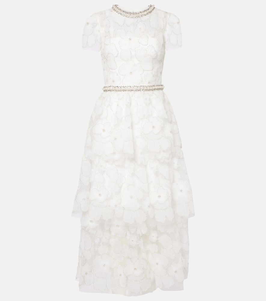 Bridal beaded tulle midi dress
