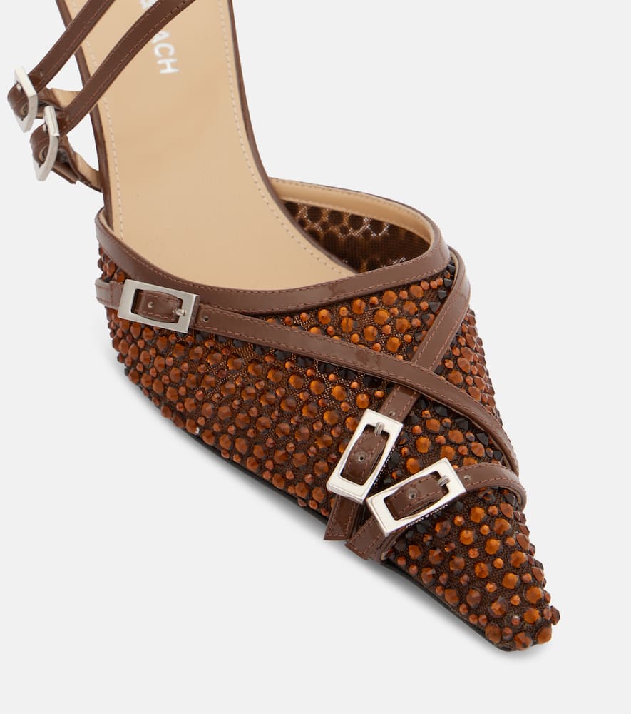Mach&mach Mules Crystal Net 65 Mit Leder In Brown