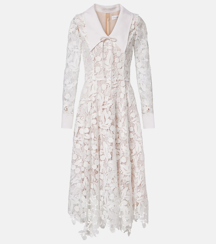 Guipure lace midi dress