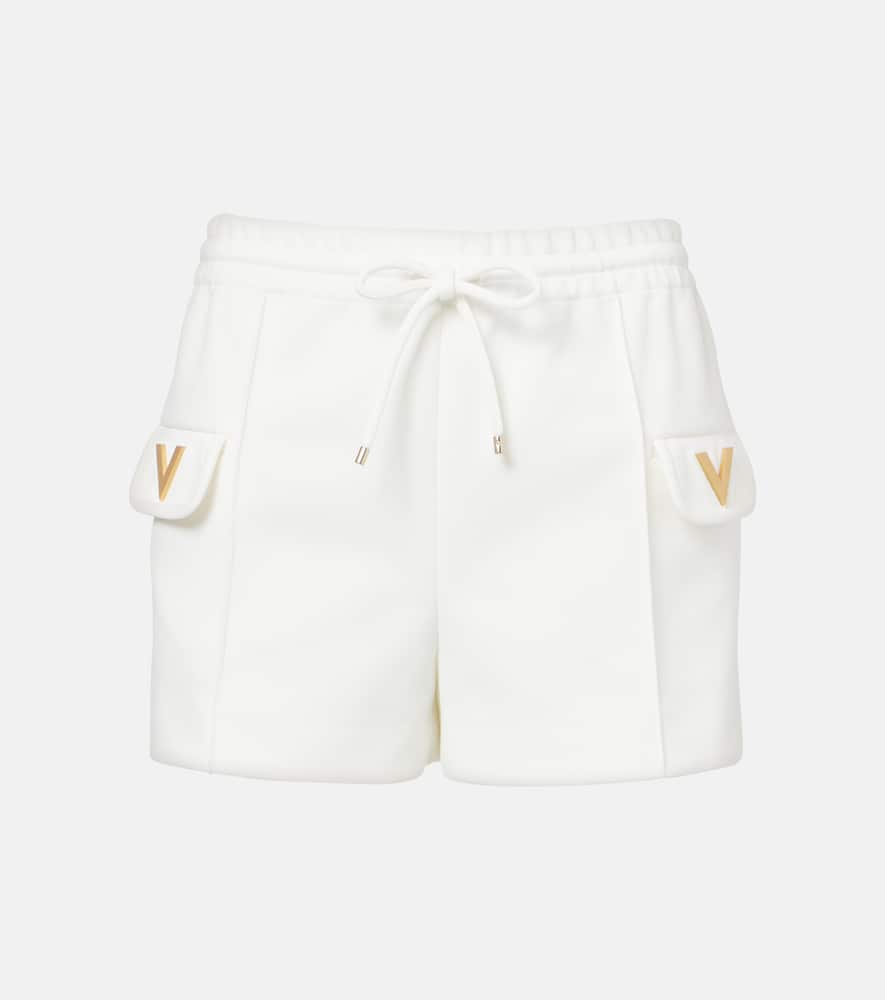 Valentino Vgold Jersey Shorts In White