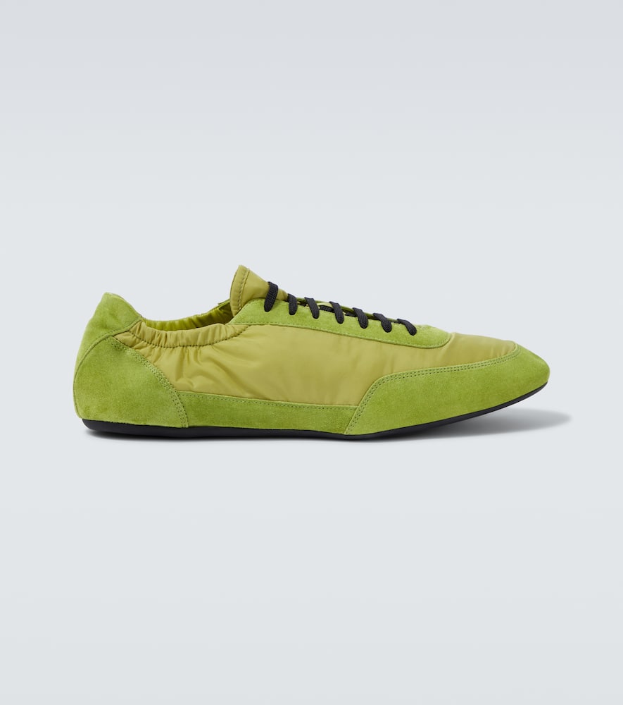 Prada Collapse Re-nylon And Suede Elasticized Sneakers