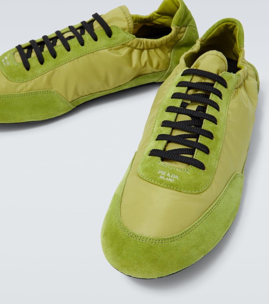 Prada Collapse Re-nylon And Suede Elasticized Sneakers