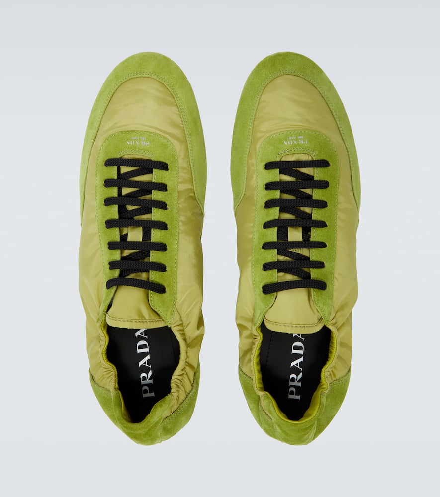 Prada Collapse Re-nylon And Suede Elasticized Sneakers