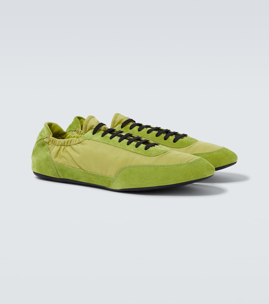 Prada Collapse Re-nylon And Suede Elasticized Sneakers