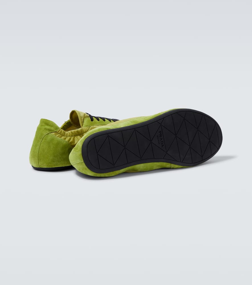 Prada Collapse Re-nylon And Suede Elasticized Sneakers