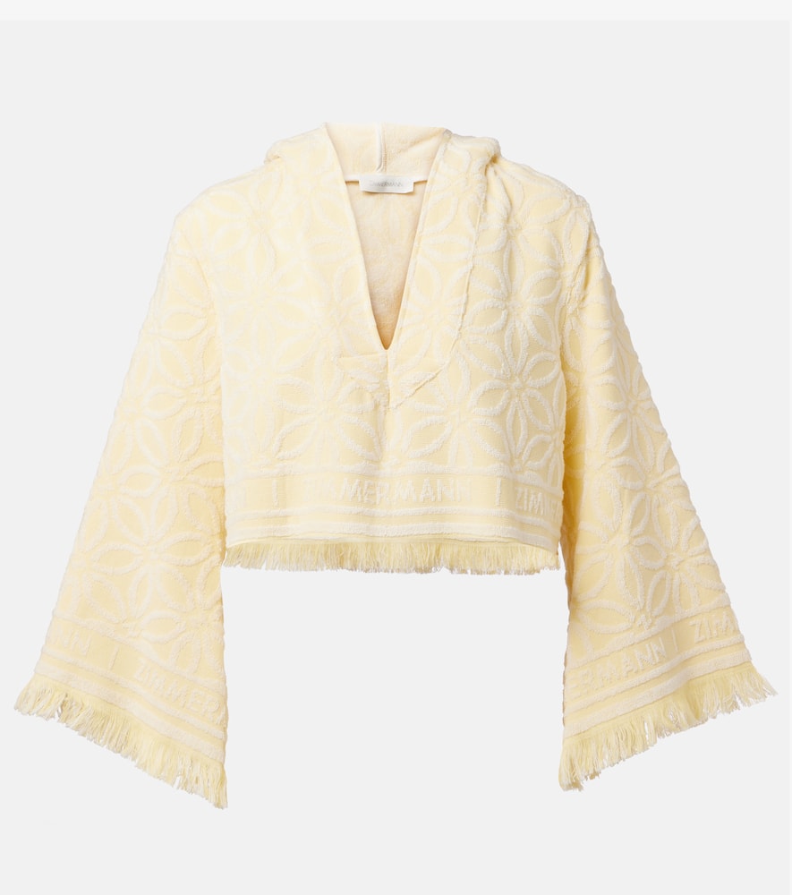 Coco hooded cotton terry crop top
