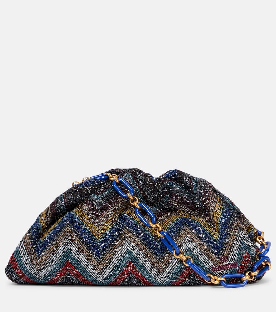 Missoni Zigzag Medium Beaded Shoulder Bag In Multi