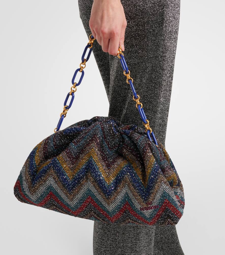 Missoni Zigzag Medium Beaded Shoulder Bag In Multi