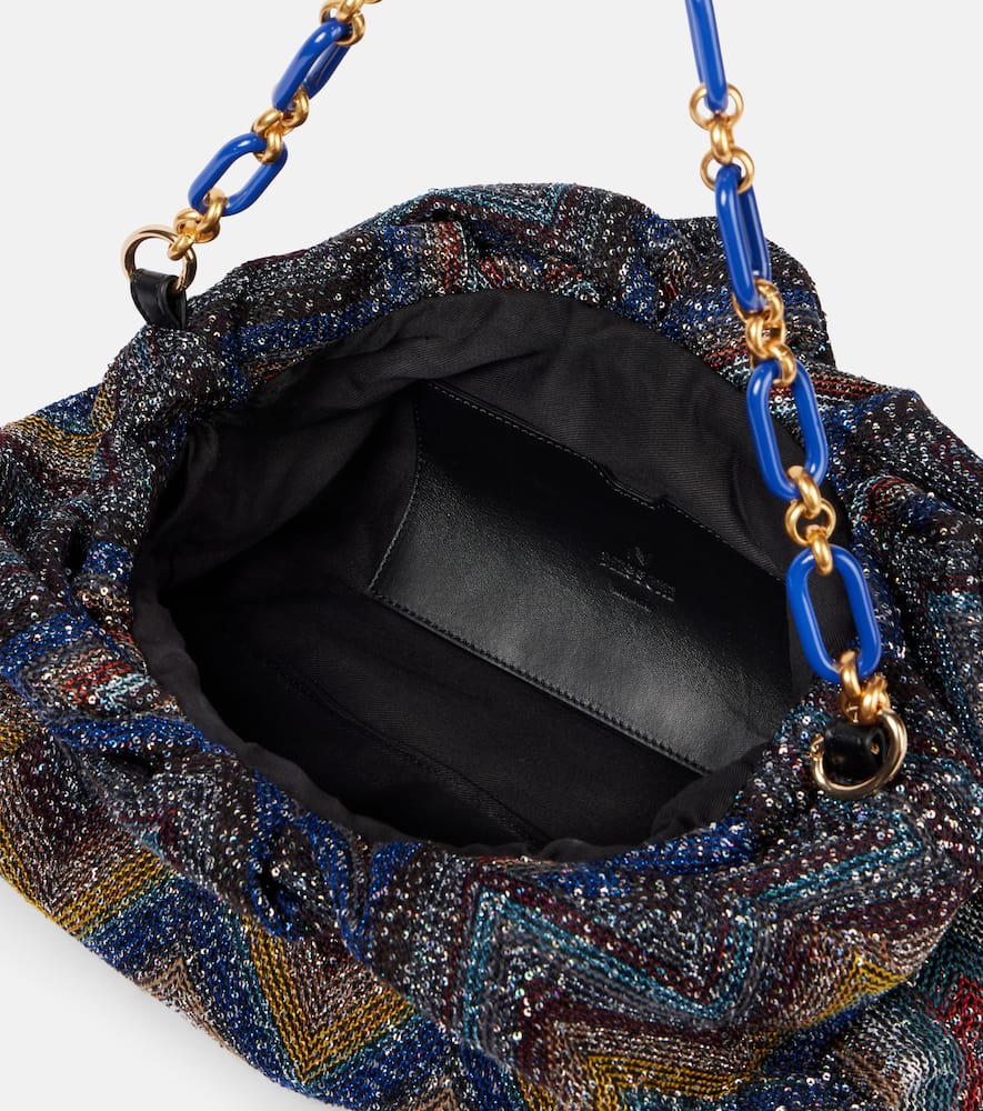 Missoni Zigzag Medium Beaded Shoulder Bag In Multi