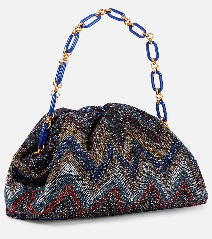 Missoni Zigzag Medium Beaded Shoulder Bag In Multi
