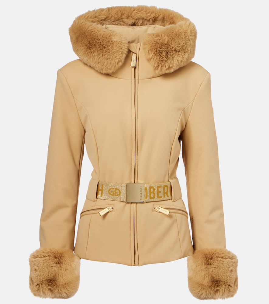 Goldbergh Prezioso Faux Fur-trimmed Down Ski Jacket In Sand