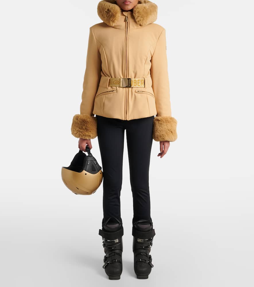 Goldbergh Prezioso Faux Fur-trimmed Down Ski Jacket In Brown