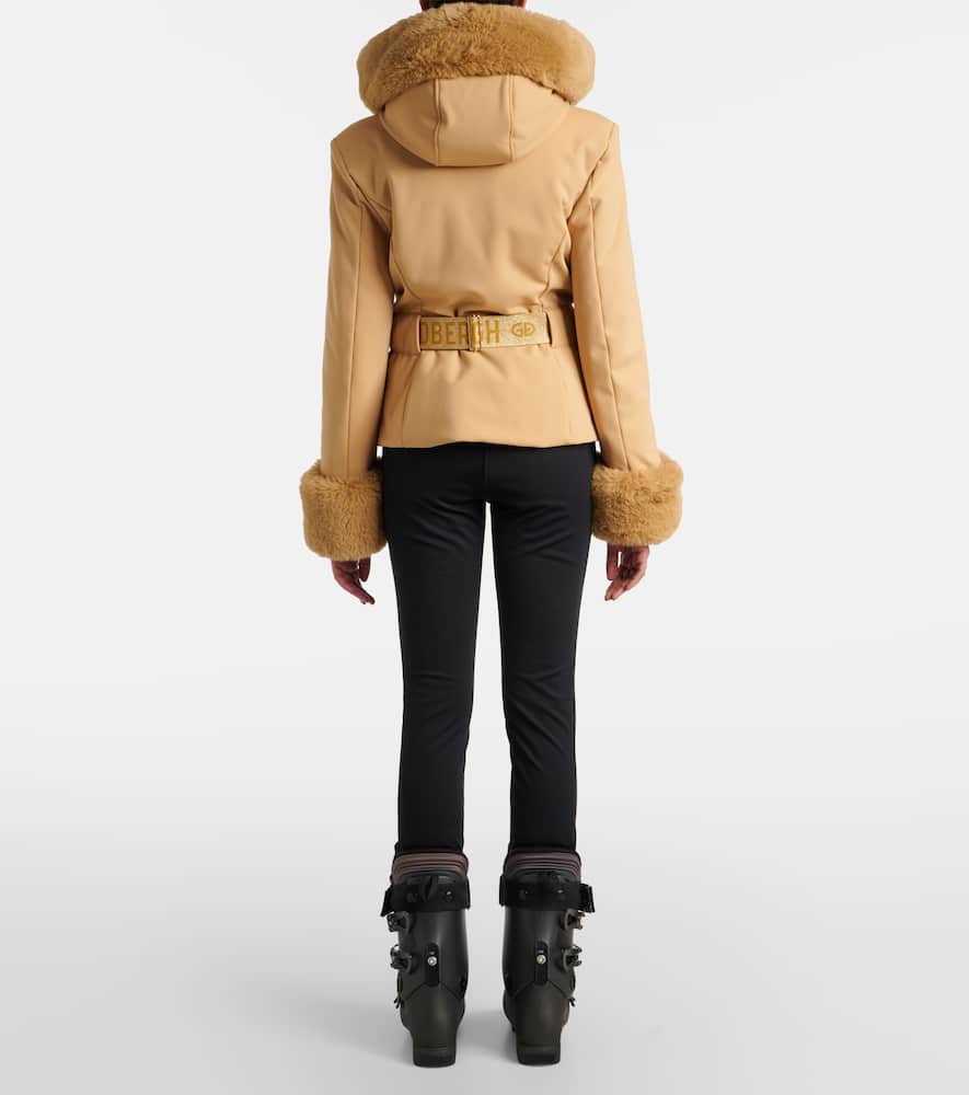 Goldbergh Prezioso Faux Fur-trimmed Down Ski Jacket In Brown