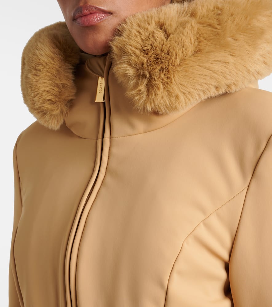 Goldbergh Prezioso Faux Fur-trimmed Down Ski Jacket In Brown