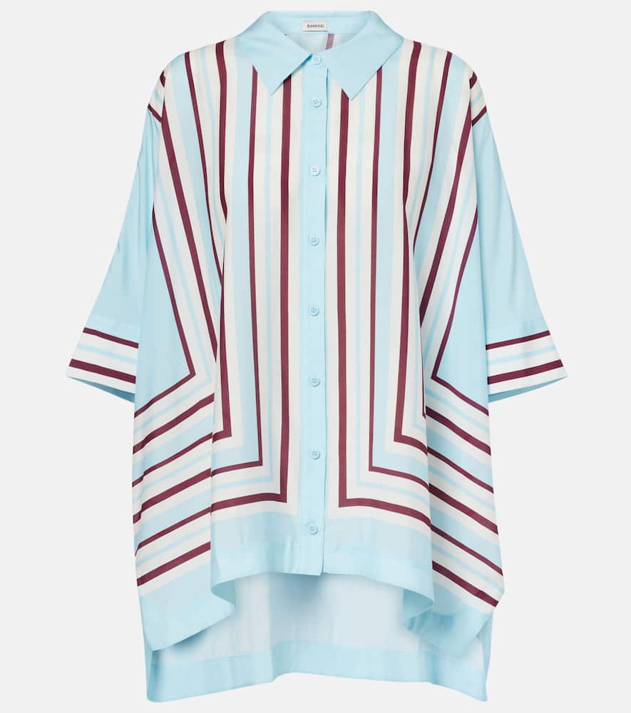 Simkhai Bowman Printed Oversized Shirt In Blue