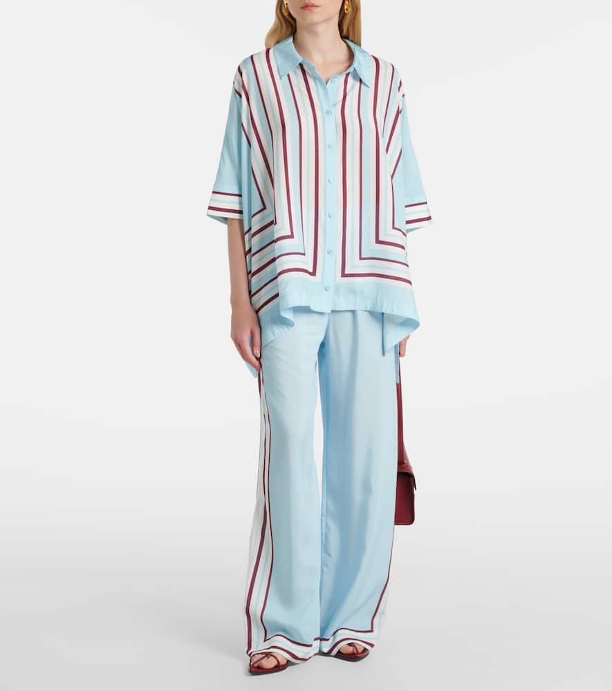 Simkhai Bowman Printed Oversized Shirt In Blue