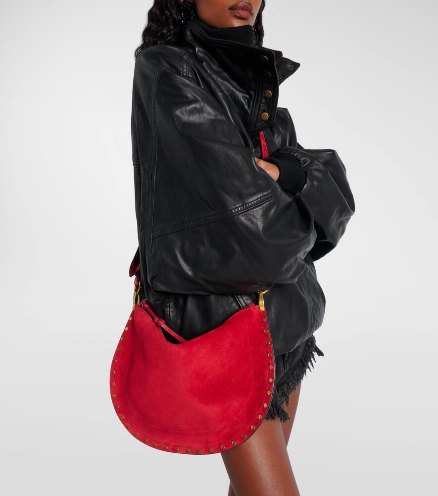 Isabel Marant Oskan Small Suede Shoulder Bag In Red