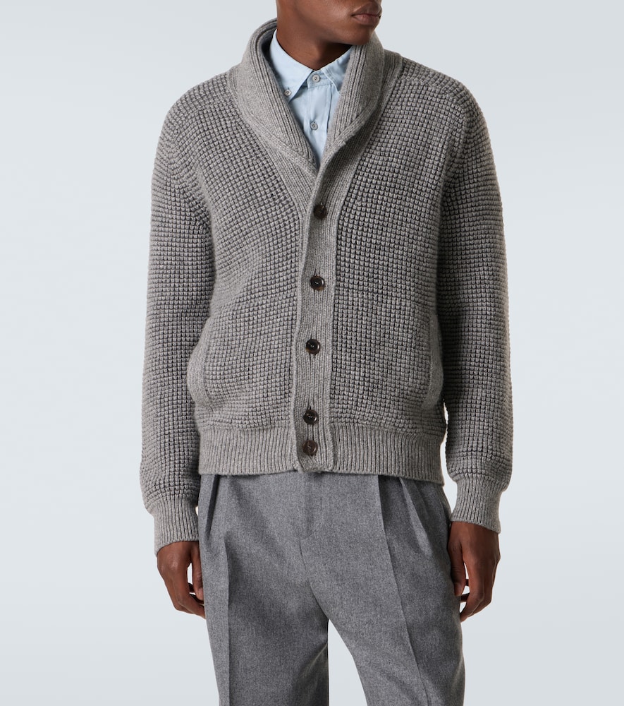 Waffle-Knit Cashmere And Mohair Cardigan