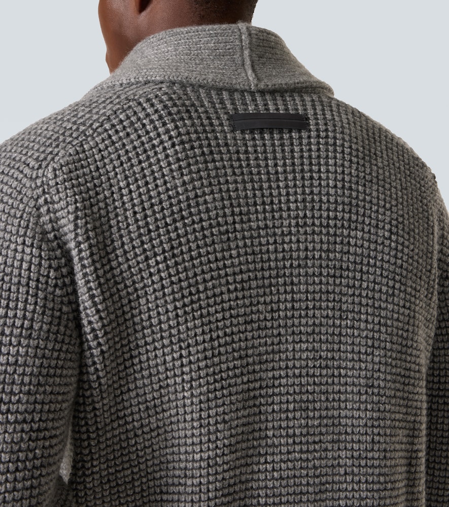Waffle-Knit Cashmere And Mohair Cardigan