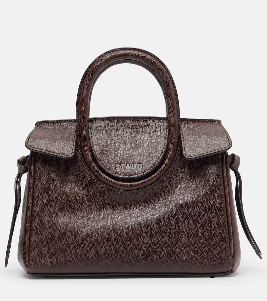 Staud Mini Maude Leather Carryall Bag In Brown