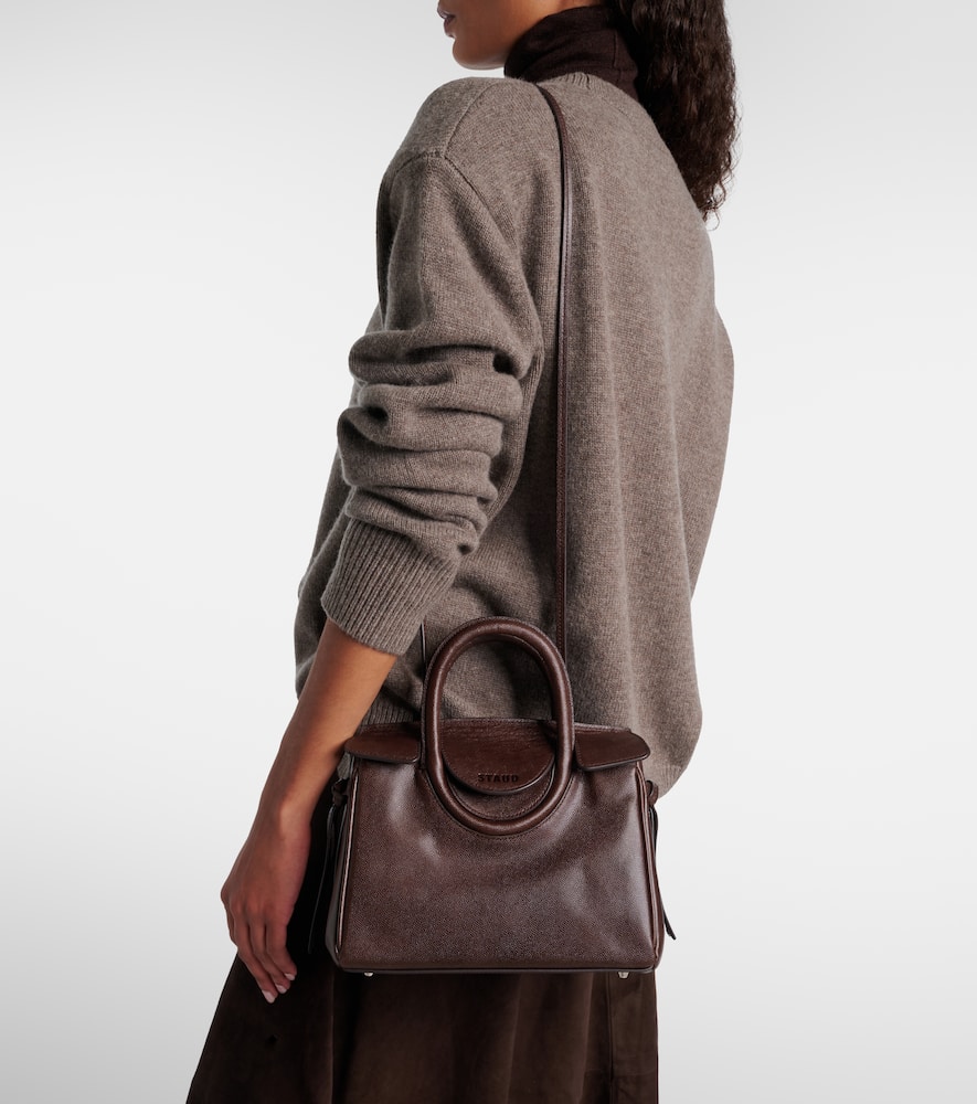 Staud Mini Maude Leather Carryall Bag In Brown