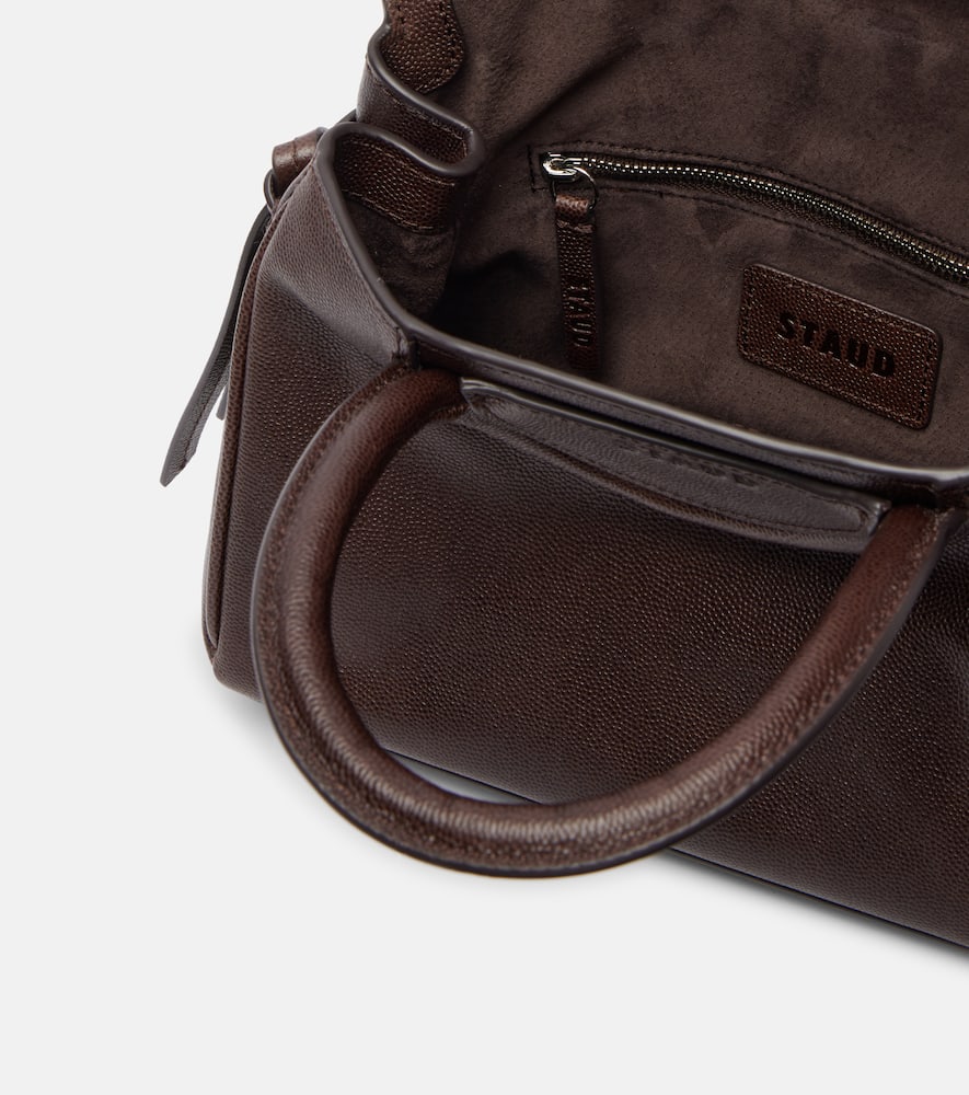 Staud Mini Maude Leather Carryall Bag In Brown