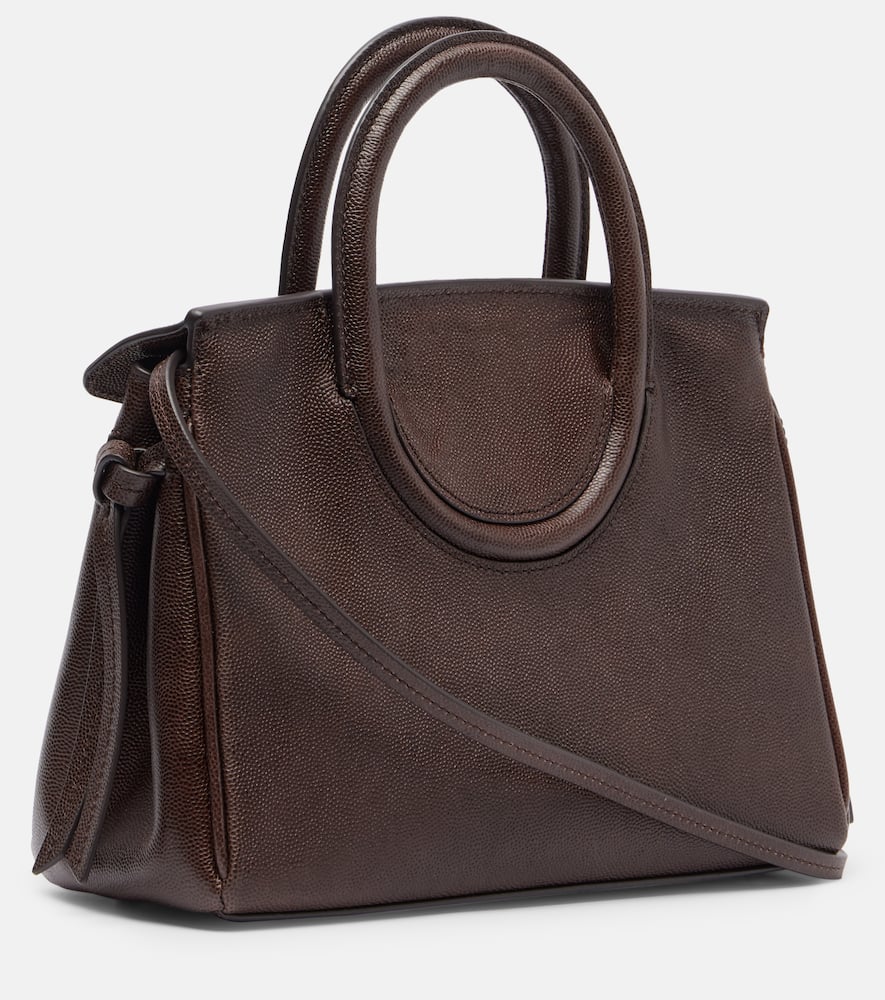 Staud Mini Maude Leather Carryall Bag In Brown