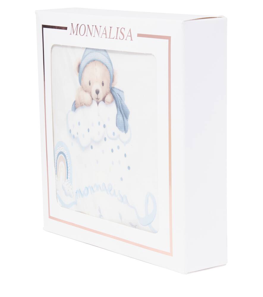 Monnalisa Baby Printed Cotton Onesie And Blanket In Multi