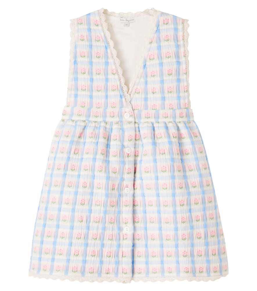 Bebe Organic Zora Floral Cotton-blend Dress In White