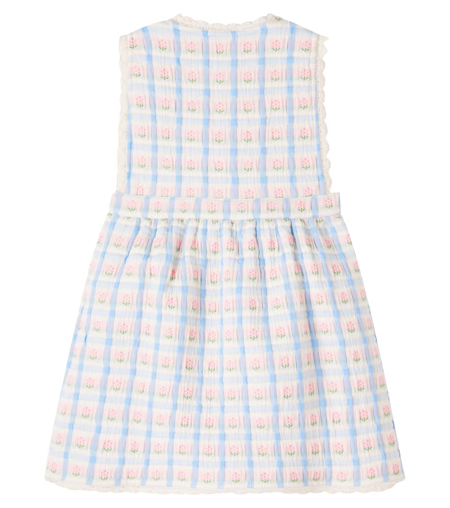 Bebe Organic Zora Floral Cotton-blend Dress In White