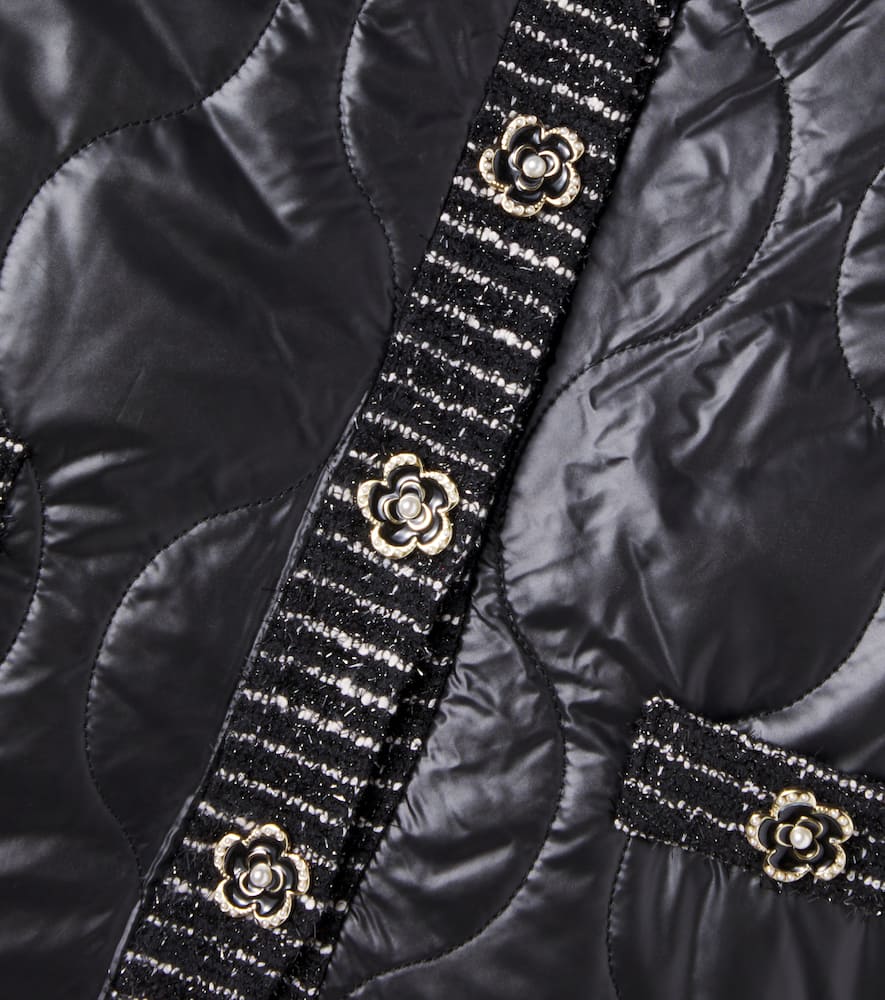 Patachou Quilted Tweed-trimmed Jacket In Black