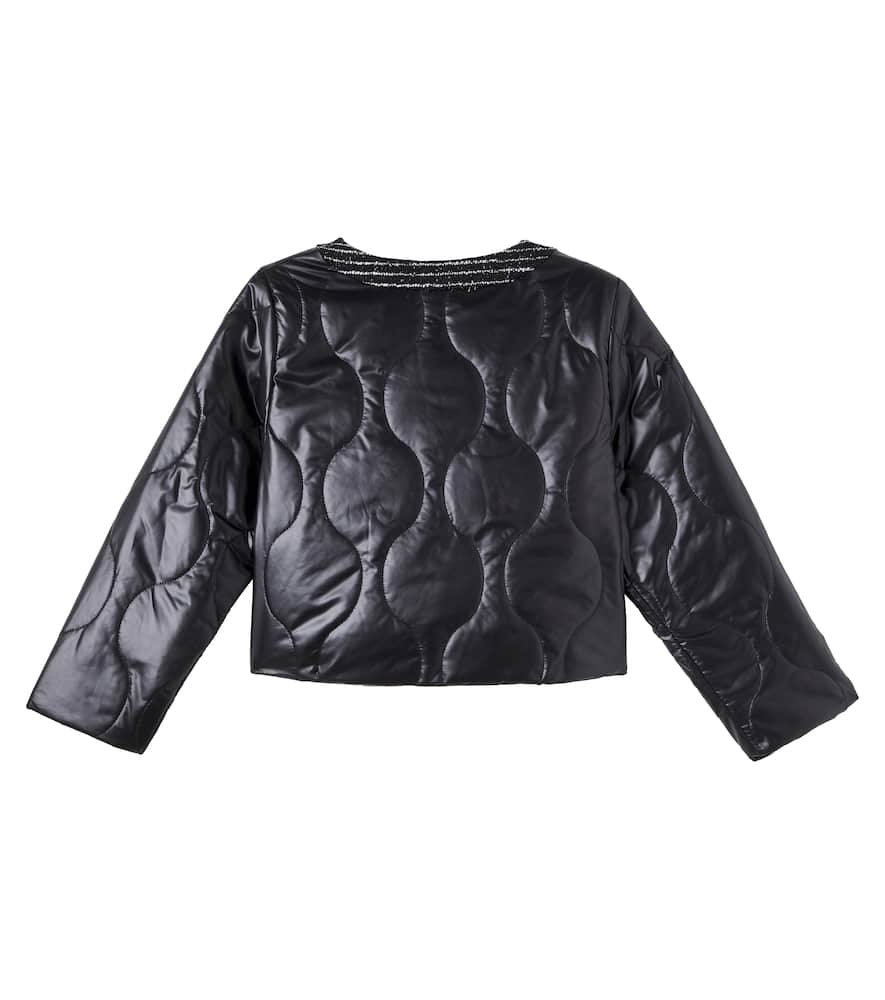 Patachou Quilted Tweed-trimmed Jacket In Black